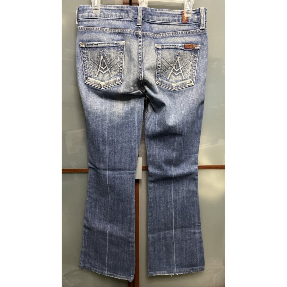 7 For All Mankind Vintage Y2K 90s 00s Embroidered White A Pocket Boot Cut Sz 26